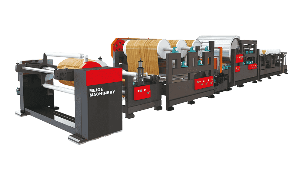 MGFH-1650D-2 PVC 2, 3-Layer Multi-Layer Glueless Composite Embossing Machine for Engineered Wood Decorative Paper