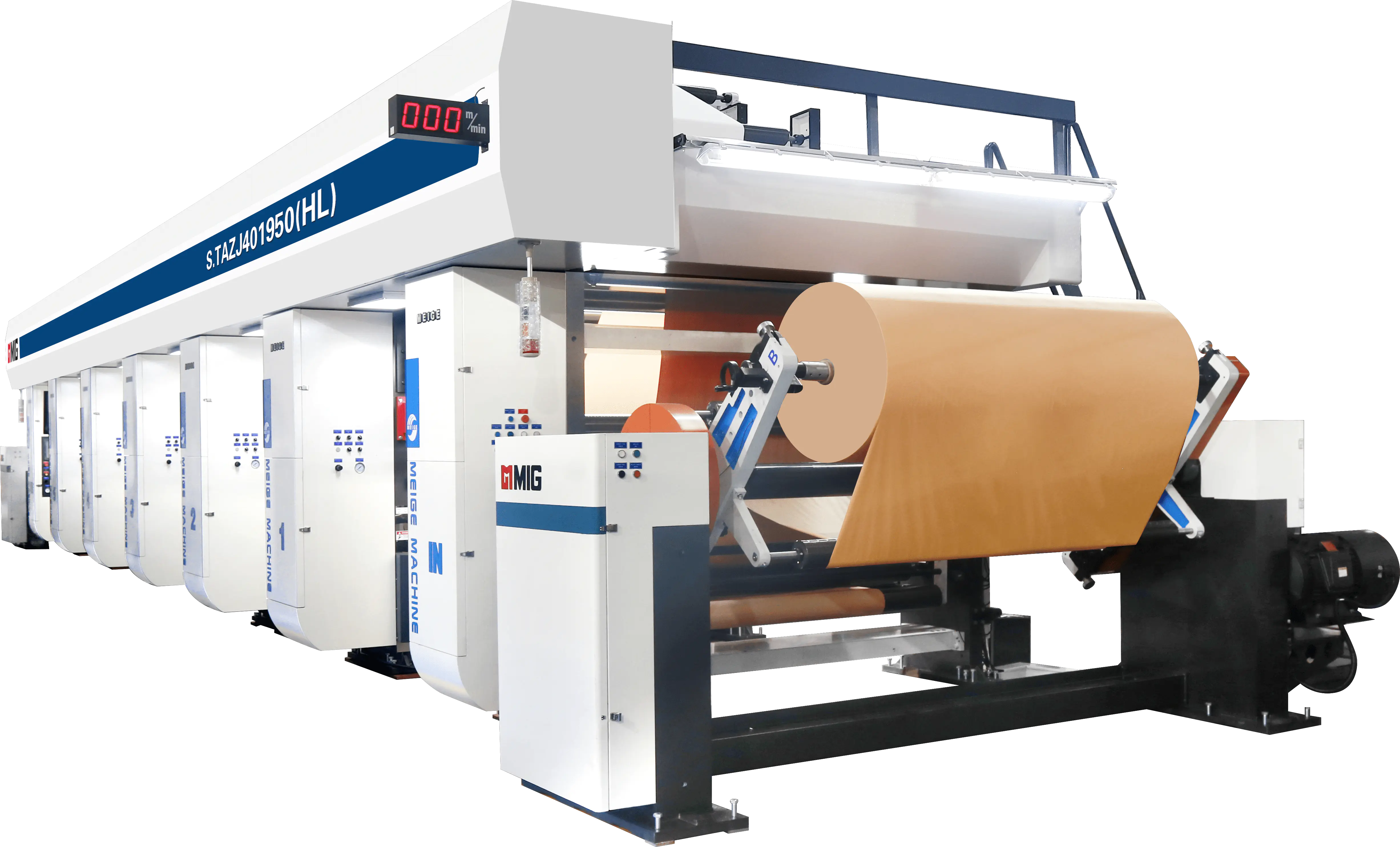 What materials can a rotogravure printing machines print on?